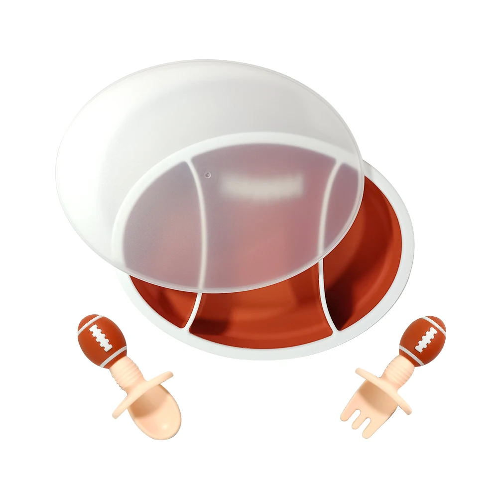 ست ظرف غذای کودک درب‌دار به همراه قاشق و چنگال