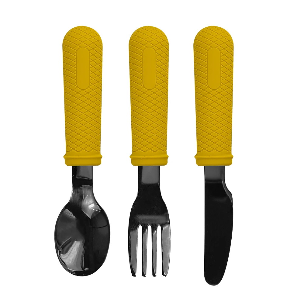 ست قاشق و چنگال و چاقو سیلیکونی کودک